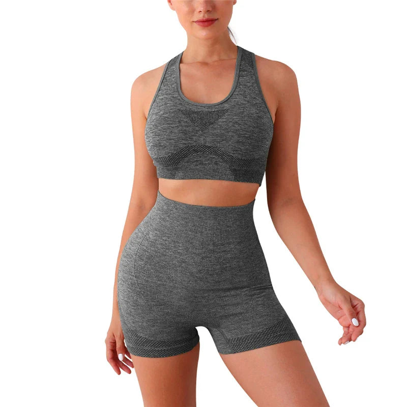 Seamless Yoga Set with High Waist Leggings