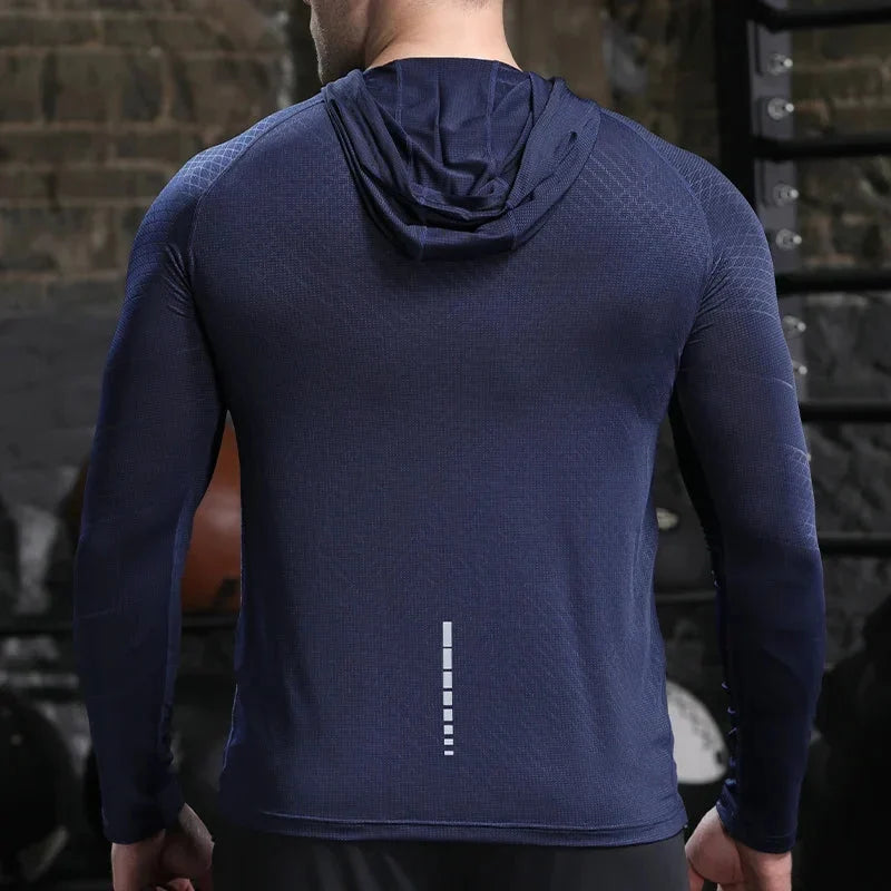 Men's Quick Dry Outdoor Sports Hoodies Activewear Running Tops