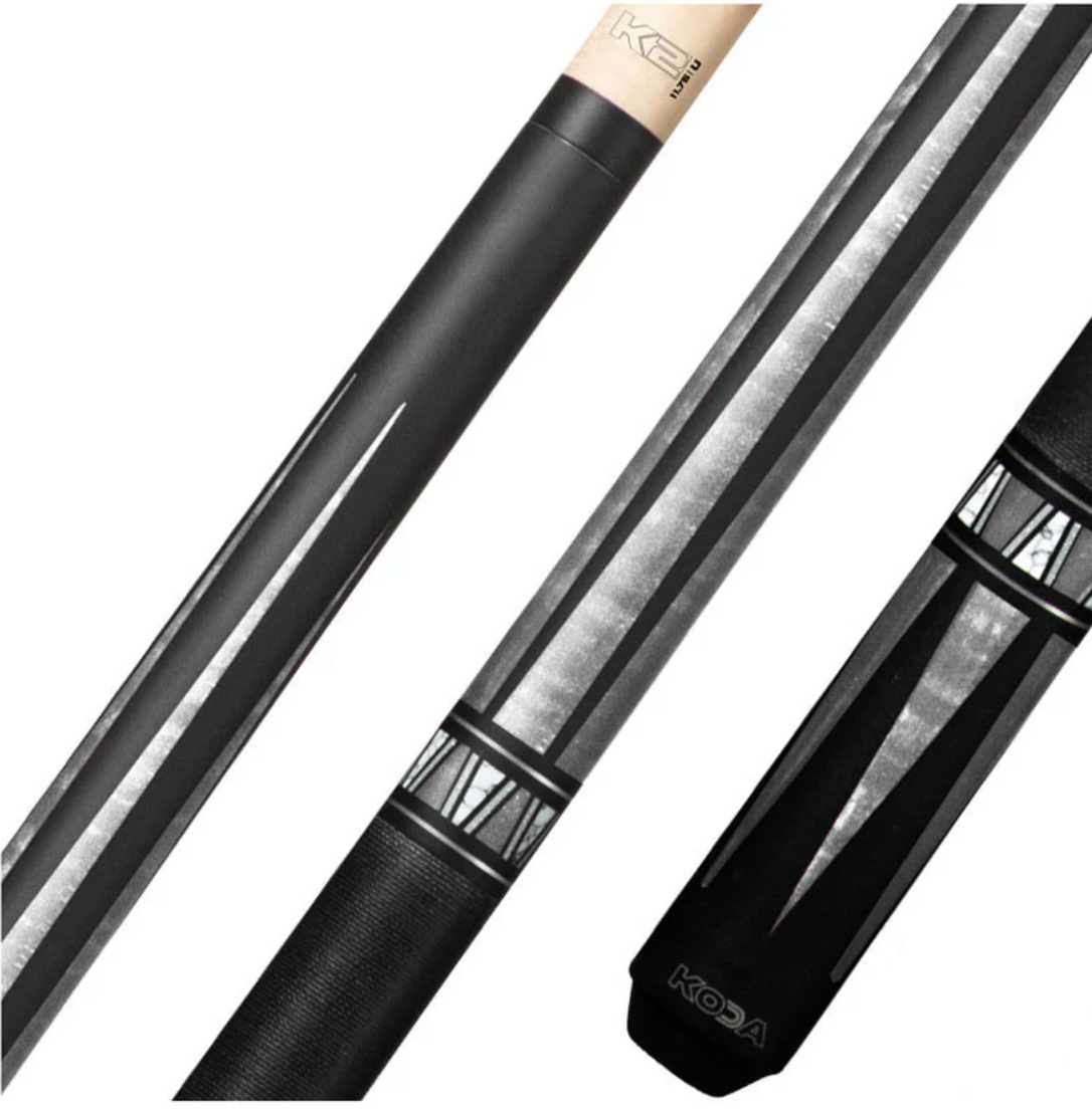 K2 Cue Matte Curly Point Design W/Black Irish Linen Wrap