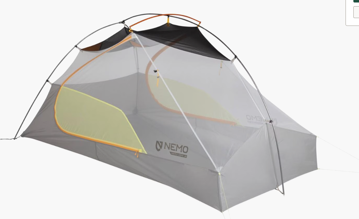 Mayfly OSMO™ Lightweight Backpacking Tent Citron-Mango 2p