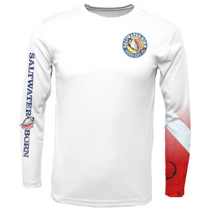 Siesta Key, FL Lobster with Scuba Sleeve LS UPF 50+ Dry-Fit Shirt