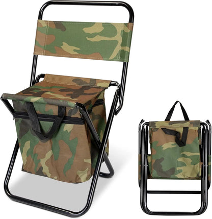 Portable Folding Fishing Chair with Built-In Cooler & Backrest
