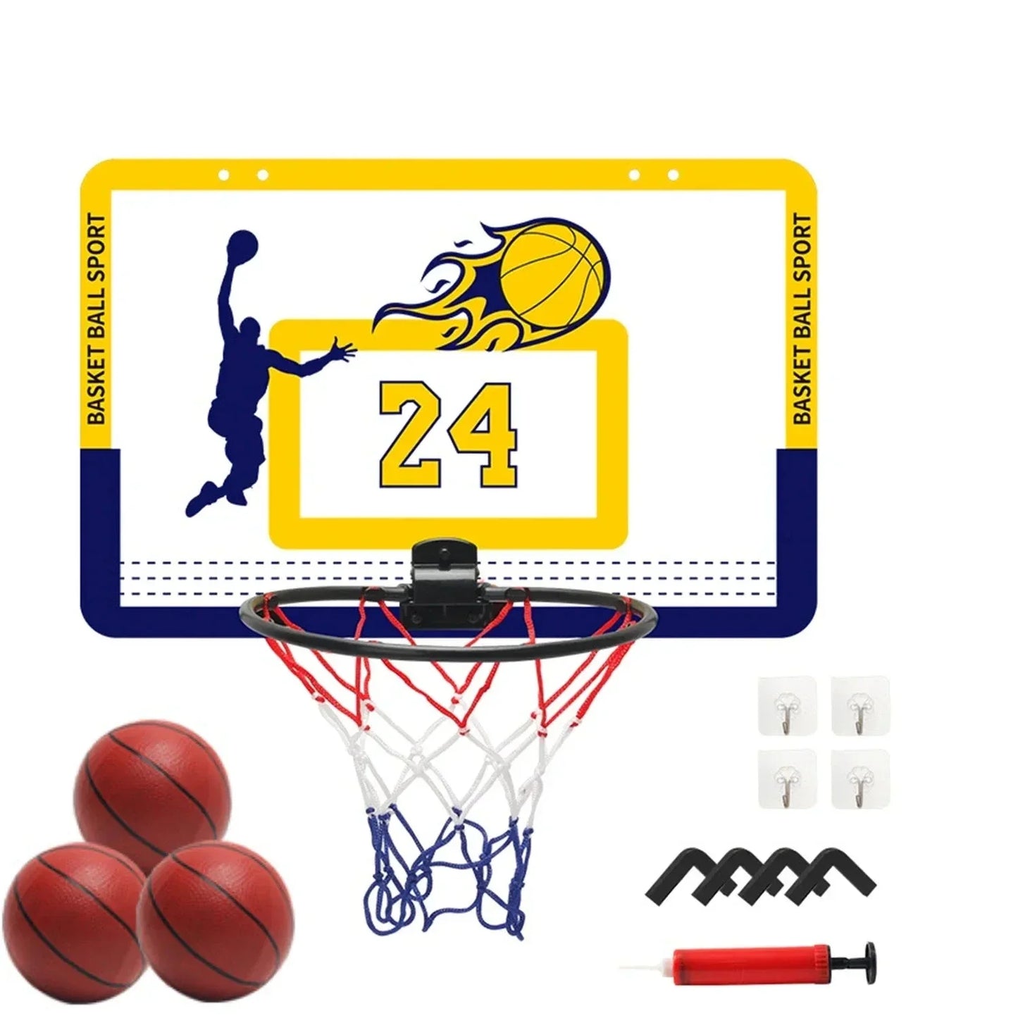 Door and Wall Mounted Kids' Basketball Hoop Gift Set