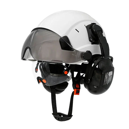 Construction Safety Helmet: Integrated Visor & Earmuffs
