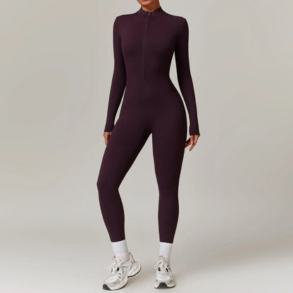 Elevate Your Workout  Long Sleeve Yoga Jumpsuit