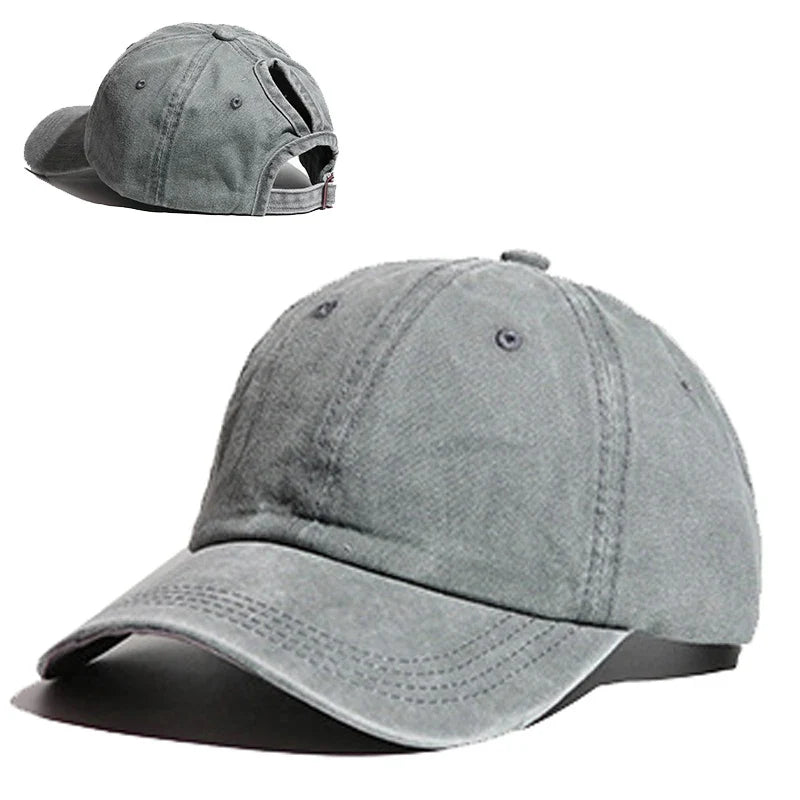 Distressed Ponytail Baseball Cap
