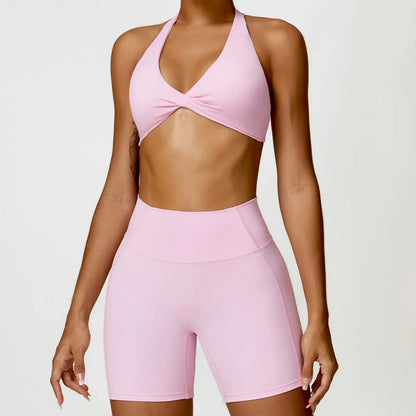2-Piece Yoga Set Push Up Bra High Waisted Leggings