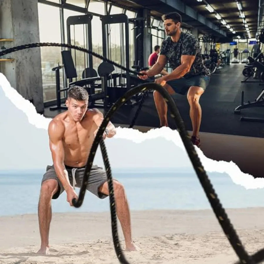 Battle Ropes with Protective Sleeve Home Gym Strength Training