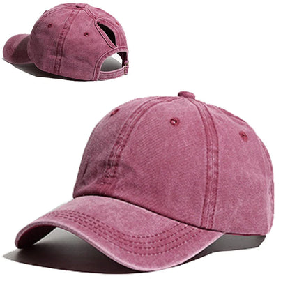 Distressed Ponytail Baseball Cap