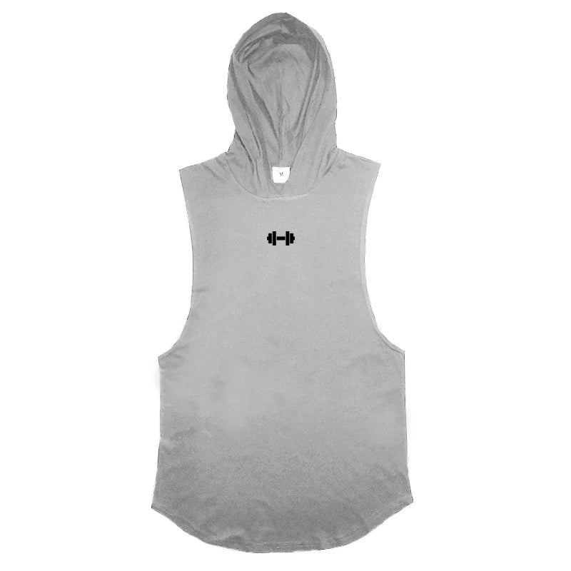 Men's Breathable Cotton Hooded Tank Tops