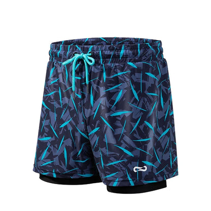 Men’s 2-in-1 Swim Trunks Compression Liner & Quick Dry