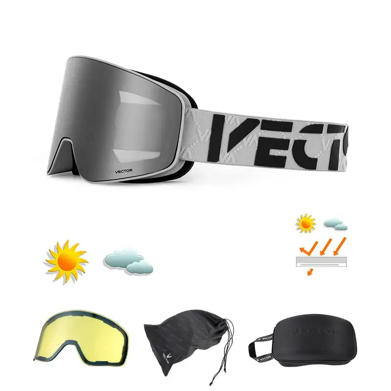 Superior Vision Magnetic Ski Goggles with UV400 Protection