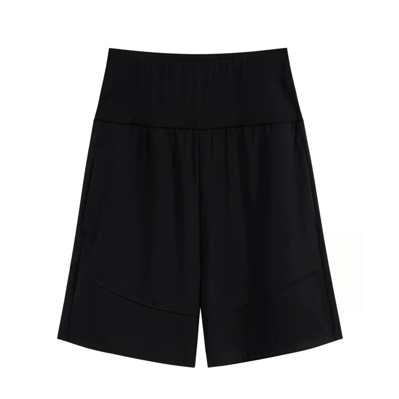 Women's High-Waisted Long Yoga Shorts with Pockets