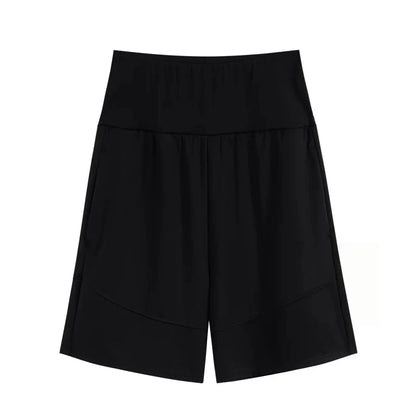 Women's High-Waisted Long Yoga Shorts with Pockets