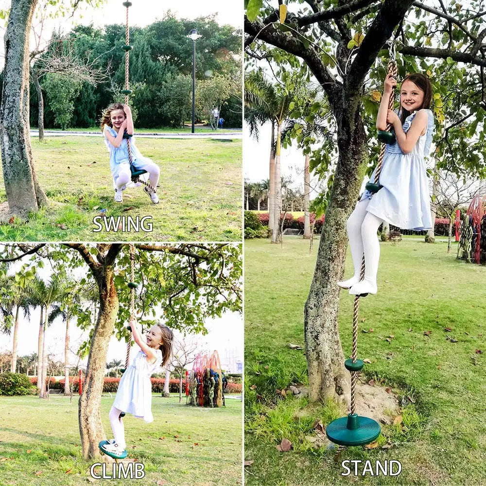 Outdoor Adventure: Swing Set with Climbing Rope for Kids