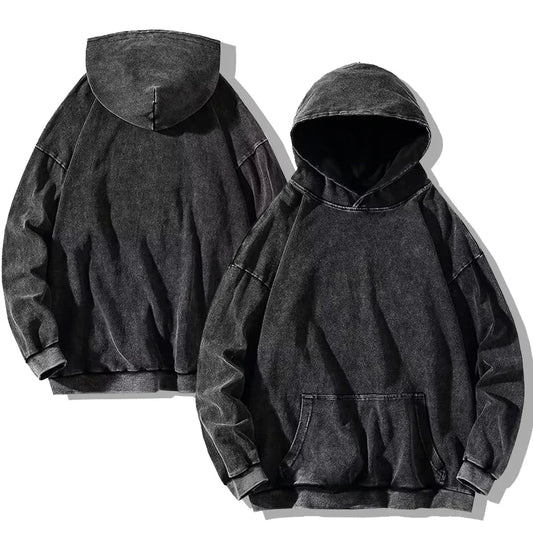 Unisex Cotton Hoodies  Vintage Wash  Harajuku Style