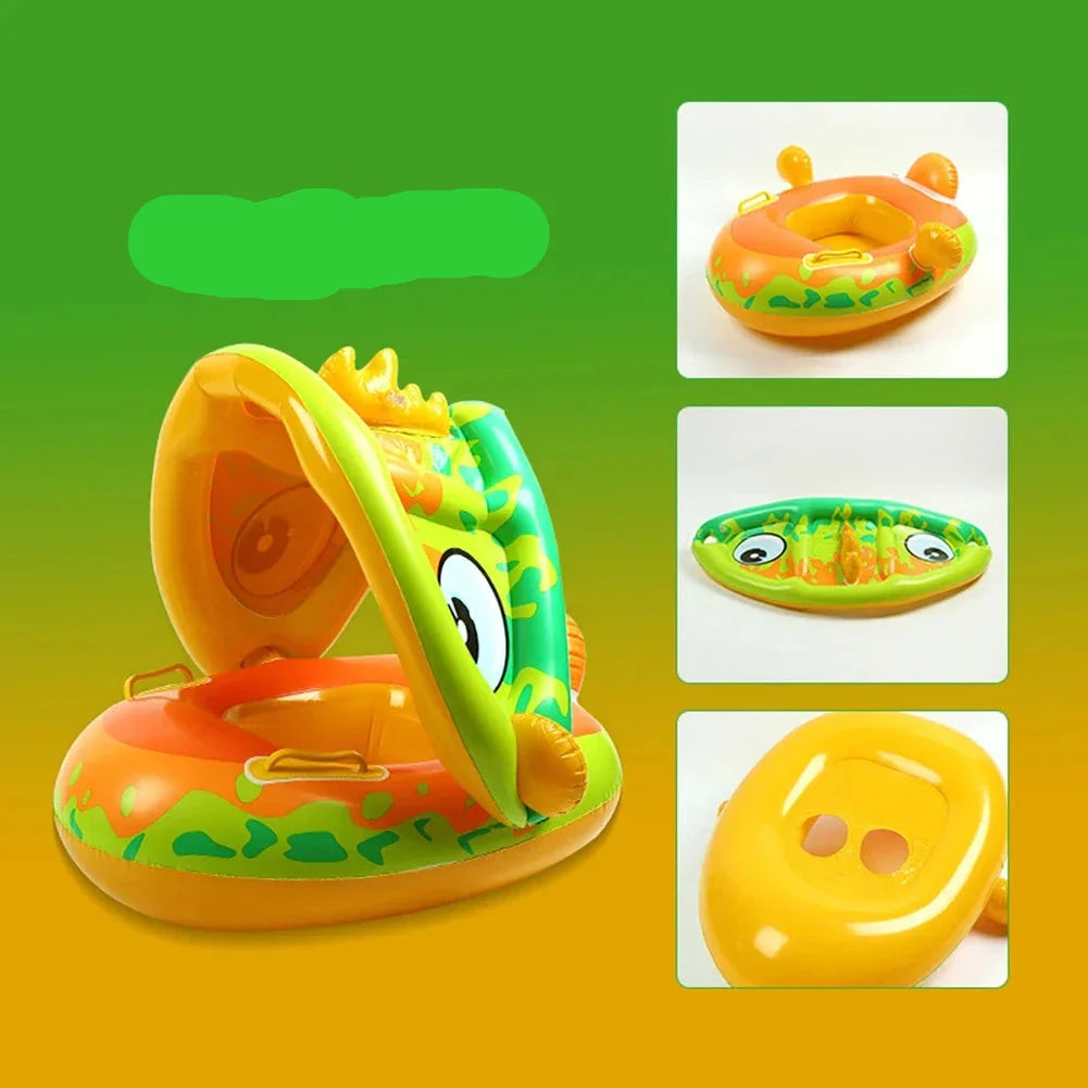 Safe and Sunny Inflatable Baby Swim Seat with Sunshade