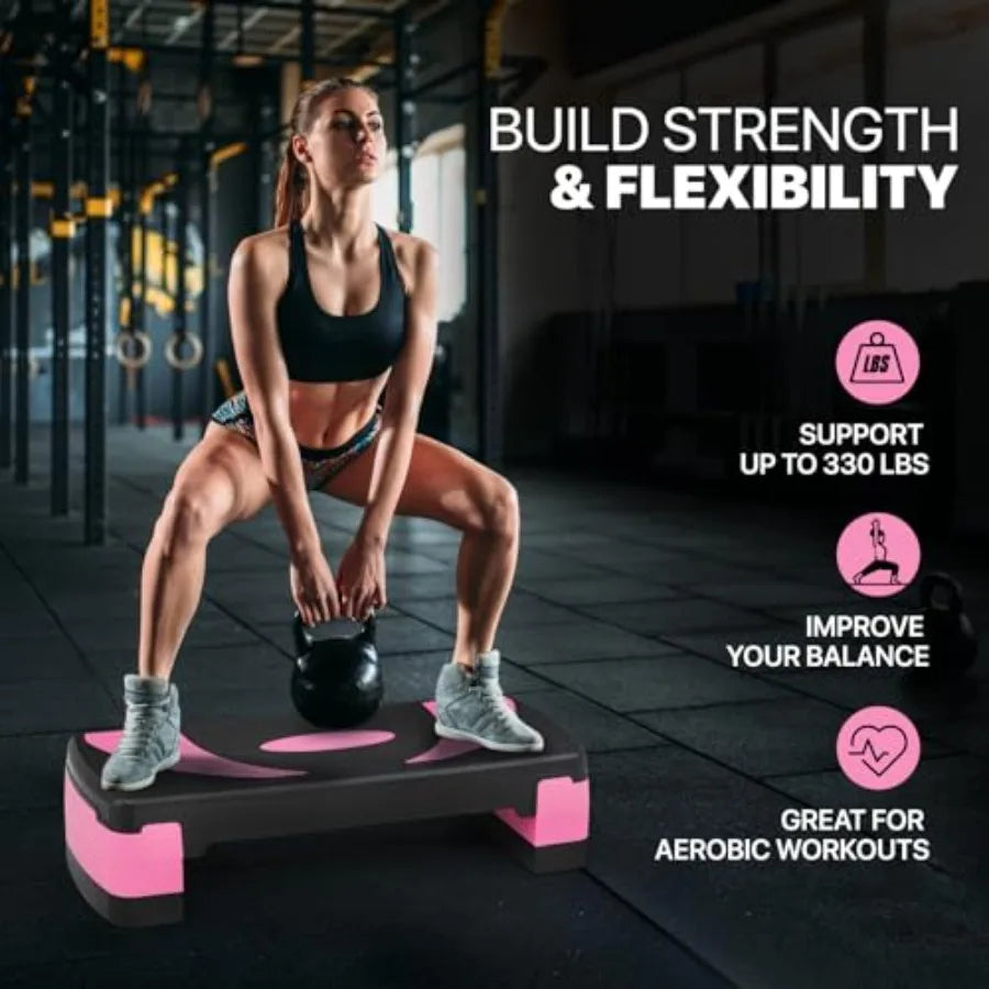 Adjustable Non-Slip Aerobics Stepper Platform
