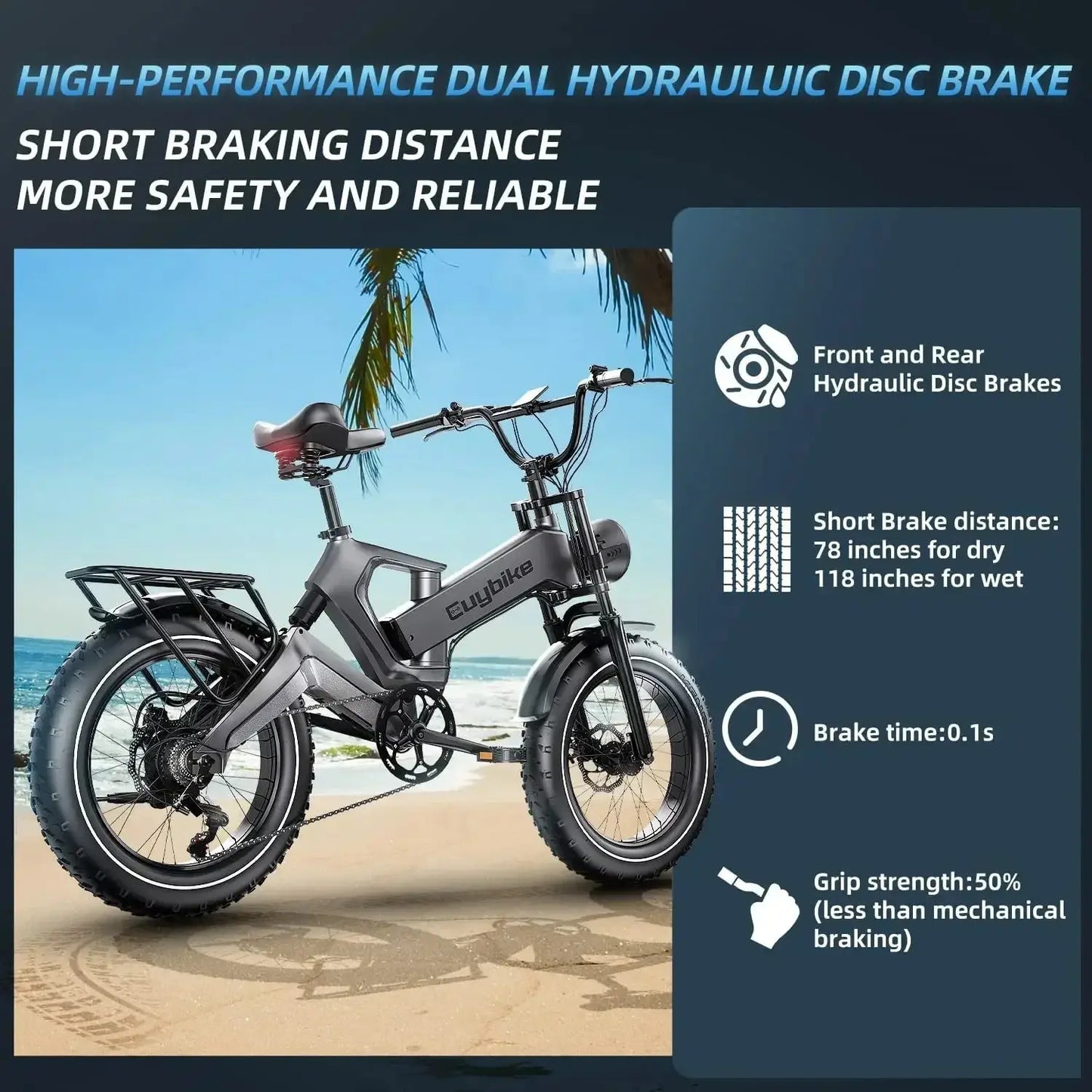Ebike K6F 1000W 48V 25AH 20-inch mountain city adult electric bicycle