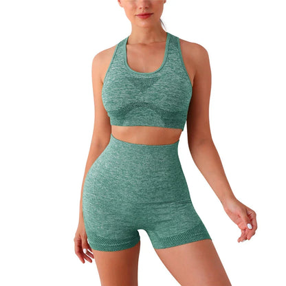 Seamless Yoga Set with High Waist Leggings