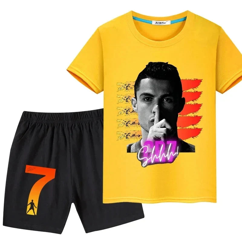 Kids' Ronaldo Summer T-Shirt & Shorts Set Sportswear Gift