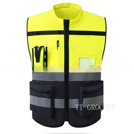 Safety First Men's Reflective Work Vest with Practical Features