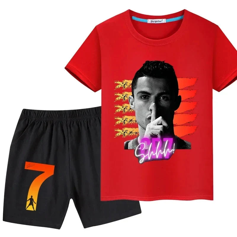 Kids' Ronaldo Summer T-Shirt & Shorts Set Sportswear Gift