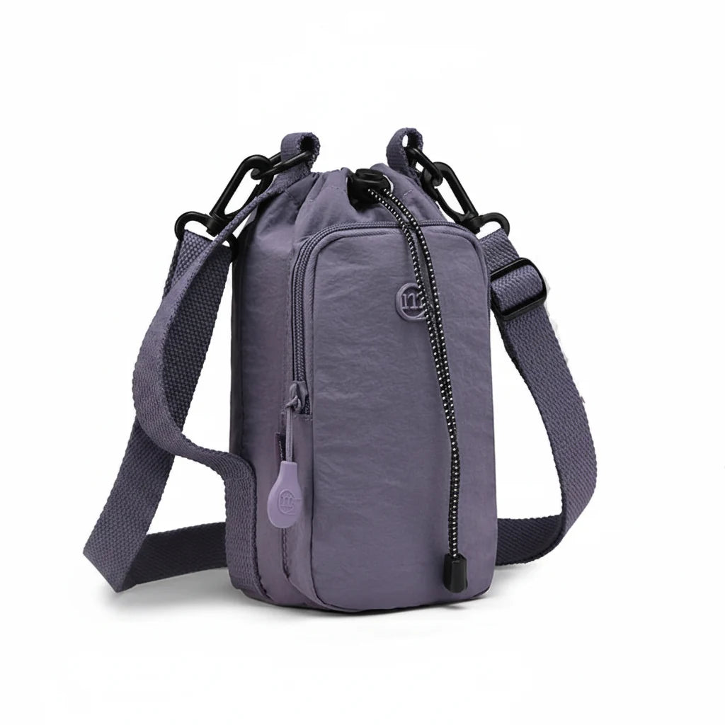 Portable Water Bottle Carrier with Phone Pocket & Strap