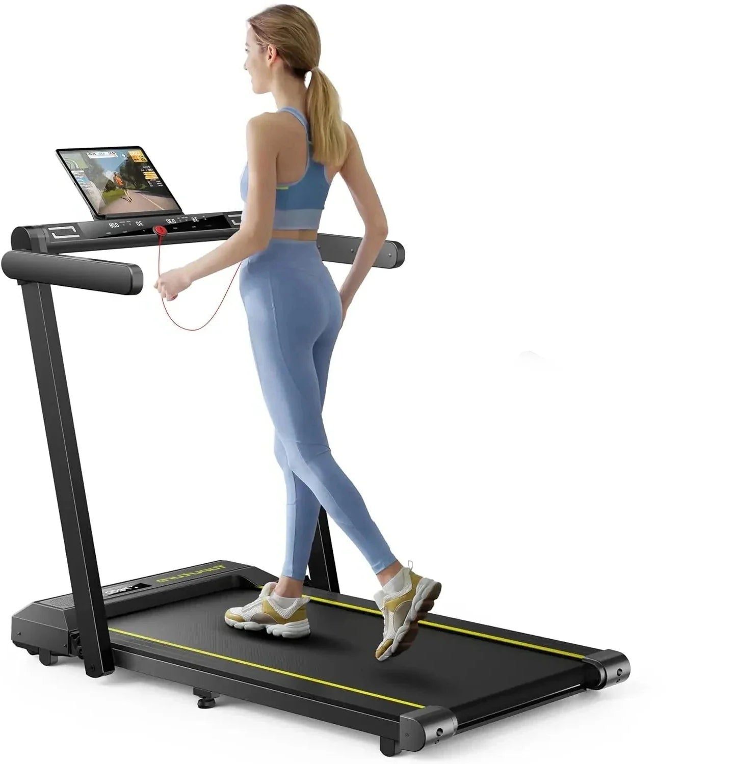 2 in 1 Folding Treadmill 2.5HP Under Desk Treadmill Portable Walking Pad
