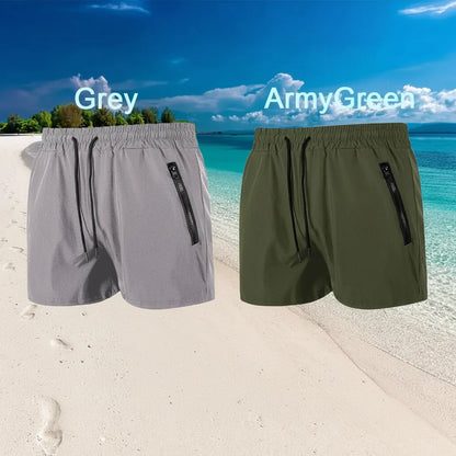 Men’s Quick-Dry Swim & Gym Shorts with Zipper Pockets