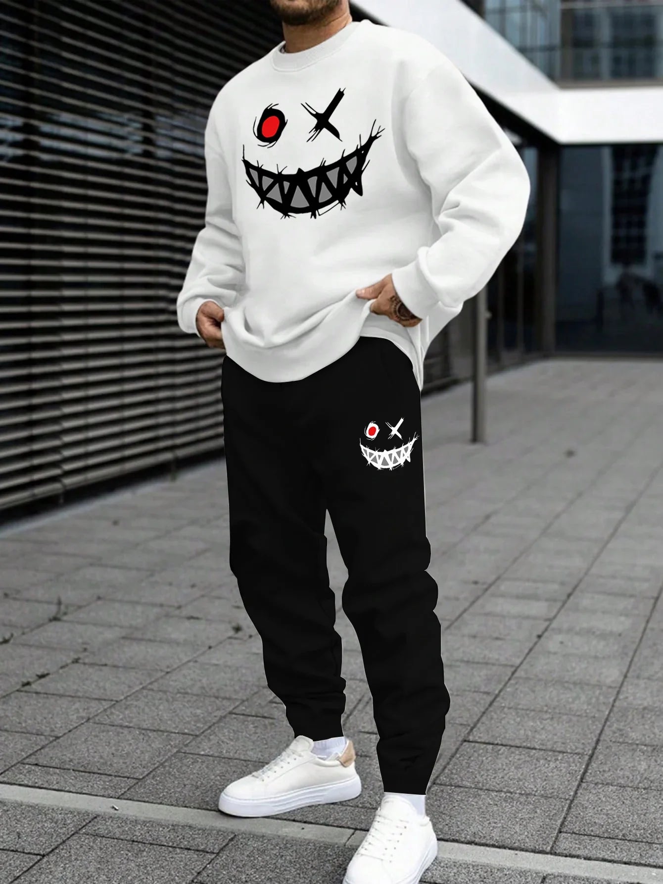 Printed Hoodie Sweatshirt Set
