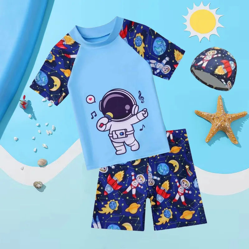 Cartoon Cute Sun Protection Swimsuit for Boys