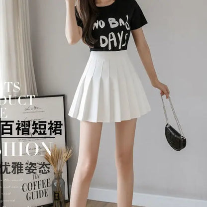 High Waisted A Line Plaid Mini Skirt