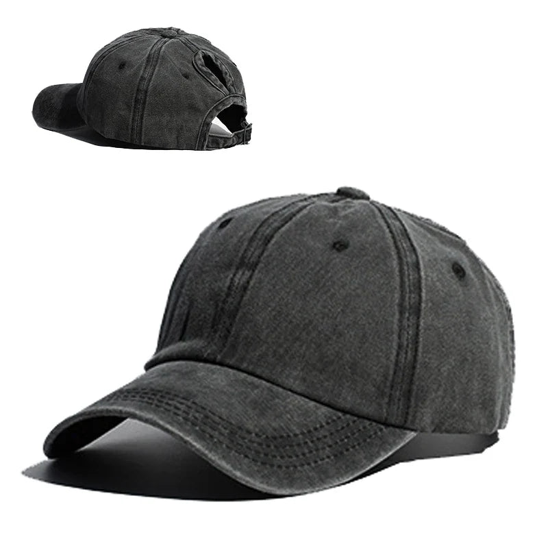 Distressed Ponytail Baseball Cap