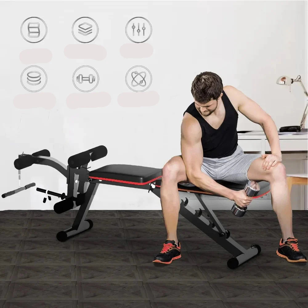 Full-Body Workout Bench with Leg Curl and Extension