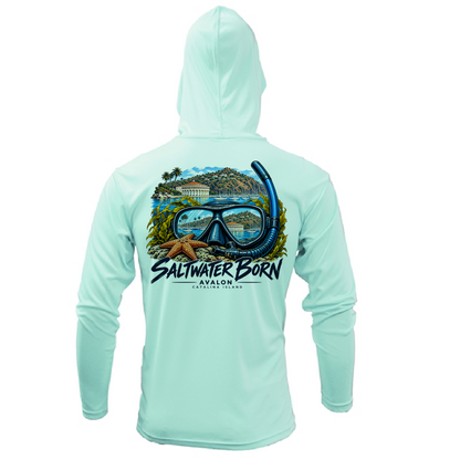 Avalon, CA Saltwater Adventure Men's Long Sleeve UPF 50+ Dry-Fit Hoodie