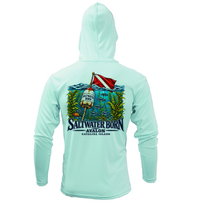 Avalon, CA Dive Flag Buoy Men's Long Sleeve UPF 50+ Dry-Fit Hoodie