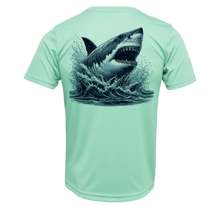 Cape Cod, MA Jaws Girl's Short Sleeve UPF 50+ Dry-Fit Shirt