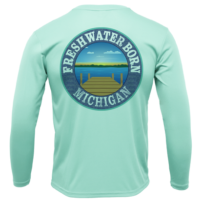Michigan "Life is Better at the Lake" Men's Long Sleeve UPF 50+ Dry-Fit Shirt