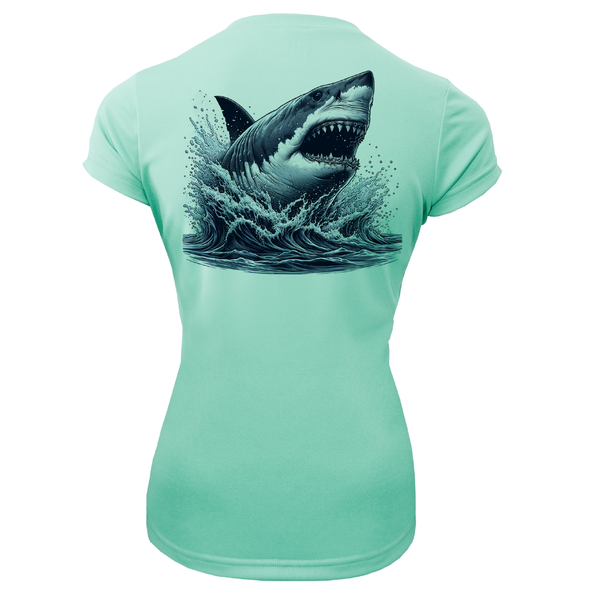 Cape Cod, MA Jaws Women's Short Sleeve UPF 50+ Dry-Fit Shirt