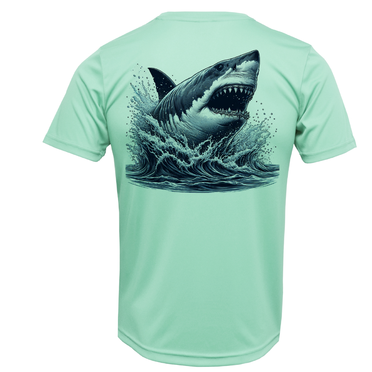 Cape Cod, MA Jaws Men's Short Sleeve UPF 50+ Dry-Fit Shirt
