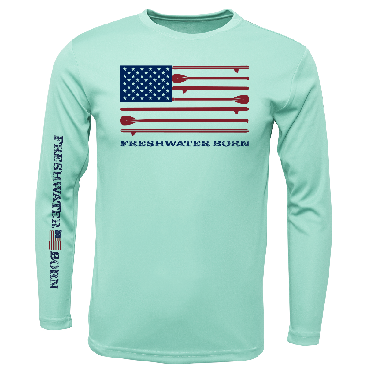 Florida Freshwater Born SUP Flag Girl's Long Sleeve UPF 50+ Dry-Fit Shirt