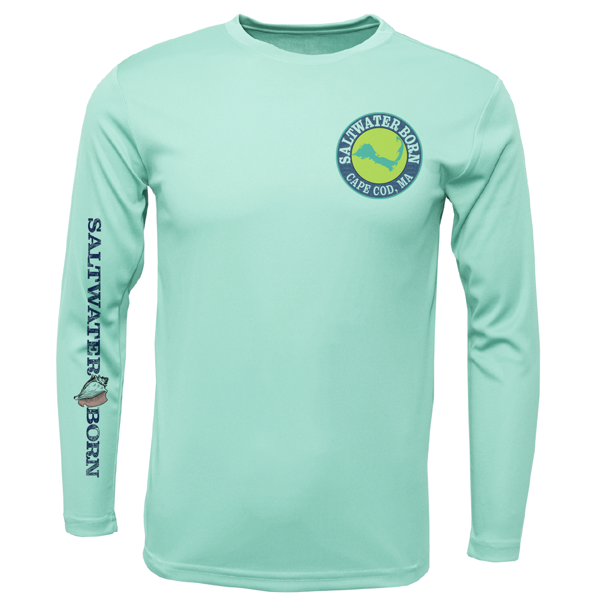 Cape Cod, MA Jaws Boy's Long Sleeve UPF 50+ Dry-Fit Shirt
