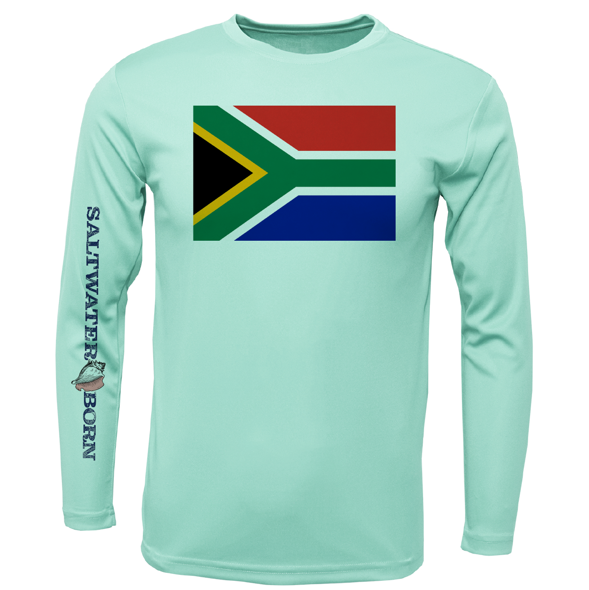 Cape Town, South Africa Flag Men's Long Sleeve UPF 50+ Dry-Fit Shirt