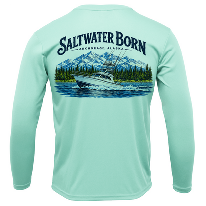 Anchorage, AK Angler Men's Long Sleeve UPF 50+ Dry-Fit Shirt
