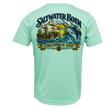 Columbus Day High Seas Adventure Men's Short Sleeve UPF 50+ Dry-Fit Shirt