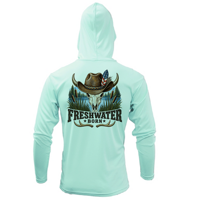 Freshwater Born- Hooked on America Boy's Long Sleeve UPF 50+ Dry-Fit Hoodie