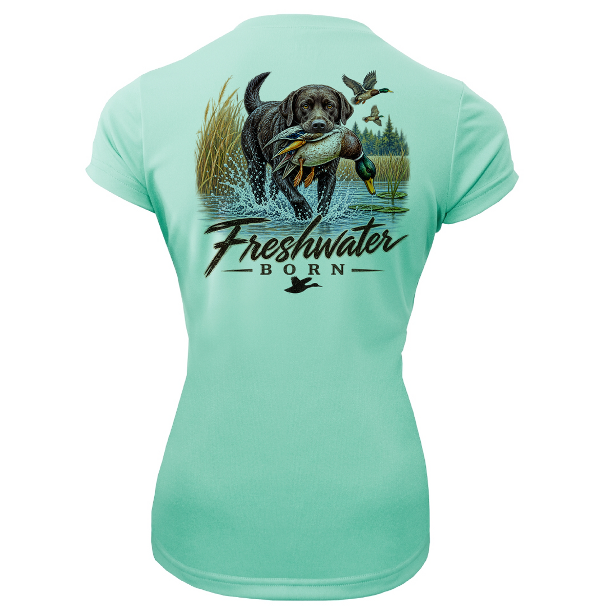 Freshwater Born Marsh Born Women's Short Sleeve UPF 50+ Dry-Fit Shirt