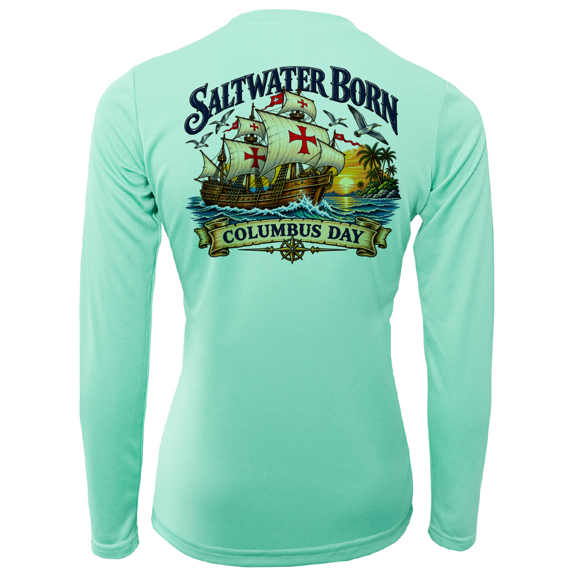 Columbus Day Ship Women's Long Sleeve UPF 50+ Dry-Fit Shirt