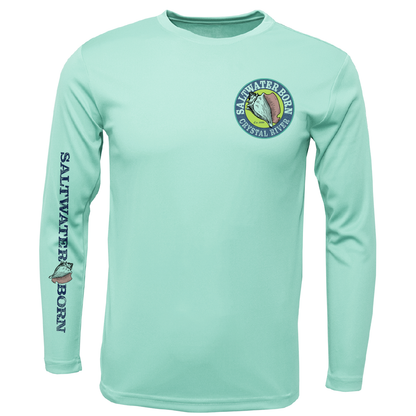 Crystal River, FL Scallop Men's Long Sleeve UPF 50+ Dry-Fit Shirt